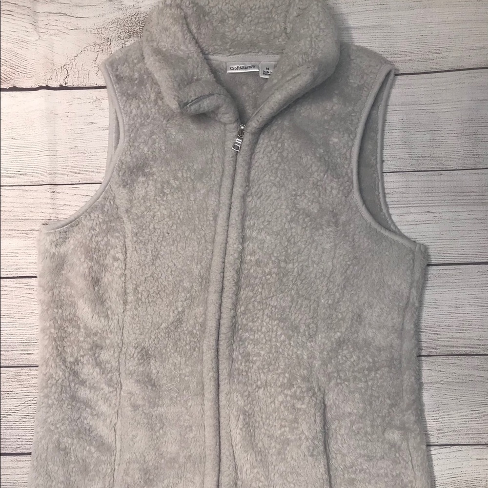 Croft & Barrow | Fuzzy | Zip Up | Vest